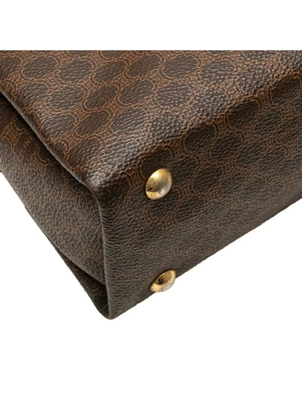 Celine Macadam Business Briefcase Shoulder Bag 2-Way Brown Leather